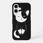 白黒猫 iPhone 16ケース (裏面)