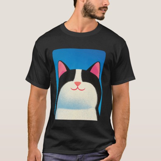 白黒猫 Tシャツ (正面)
