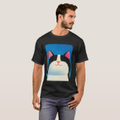 白黒猫 Tシャツ (正面フル)