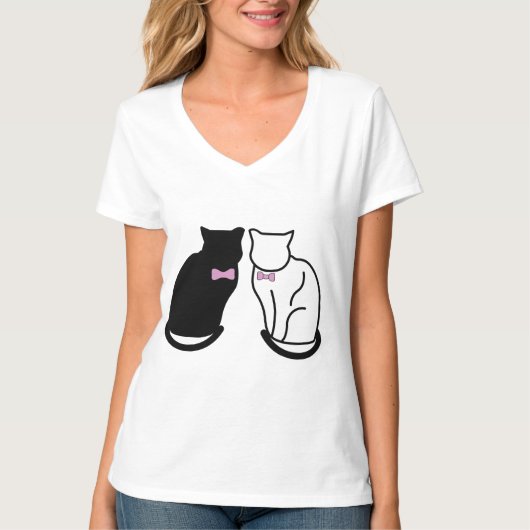 白黒猫 Tシャツ (正面)
