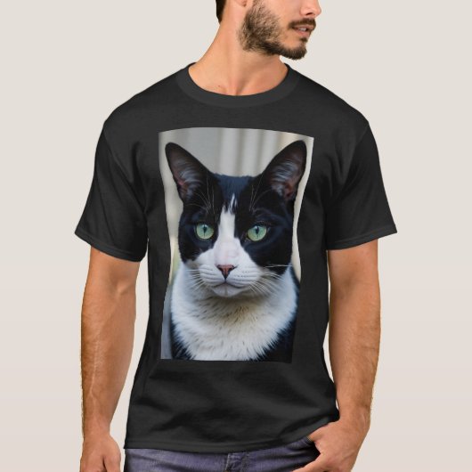 白黒猫 Tシャツ (正面)
