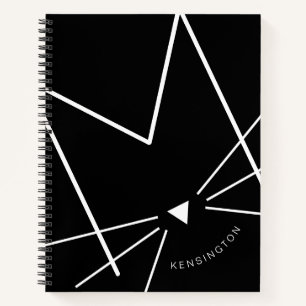 白黒猫Mモノグラムパーソナライズされた ノートブック