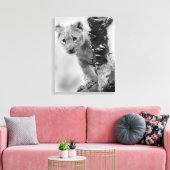 白黒獅子の子 キャンバスプリント (インサイチュ (リビング))