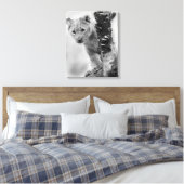 白黒獅子の子 キャンバスプリント (インサイチュ (寝室))
