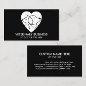 白黒獣医ポーペットドクターアニマル 名刺 (正面/裏面)