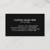 白黒獣医ポーペットドクターアニマル 名刺 (裏面)