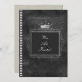 白黒王冠の結婚式招待状 招待状 (正面/裏面)