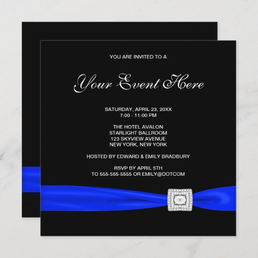 白黒王室のすべての行事 招待状 (正面/裏面)