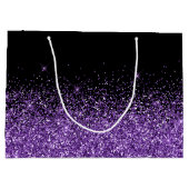 白黒王室のグリッター名エレガント ラージペーパーバッグ (裏面)