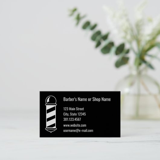 白黒理容師名刺 名刺 (スタンド正面)