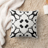 白黒瓦スペインの枕 クッション (ブランケット)