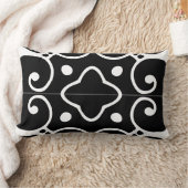 白黒瓦スペインの枕 ランバークッション (ブランケット)