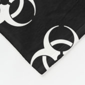 白黒生物学的災害［有害物質］警告の毛布(文字付き) フリースブランケット (角)