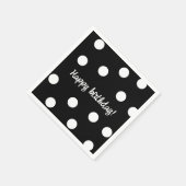 白黒生誕パーソナライズされた生日 スタンダードカクテルナプキン (角)