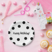 白黒生誕パーソナライズされた生日 ペーパープレート (パーティー)