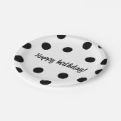 白黒生誕パーソナライズされた生日 ペーパープレート (アングル)