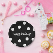 白黒生誕パーソナライズされた生日 ペーパープレート (パーティー)