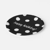白黒生誕パーソナライズされた生日 ペーパープレート (アングル)