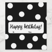 白黒生誕パーソナライズされた生日 ワインラベル (シングルラベル)