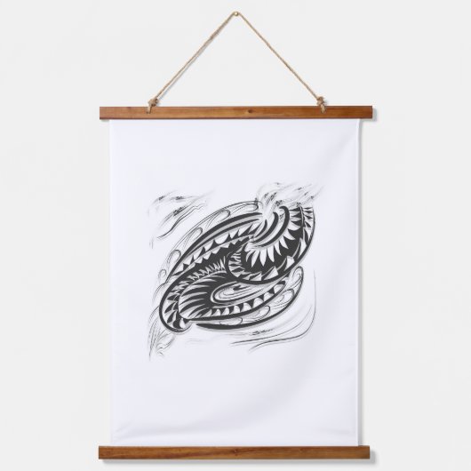 白黒用グラフィックウォールアートインテリア 吊り下げ型タペストリー (正面)