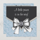 白黒男の赤ちゃんシャワー 招待状 (正面/裏面)