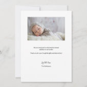 白黒男の赤ちゃんPhoto Gridありがとう サンキューカード (裏面)