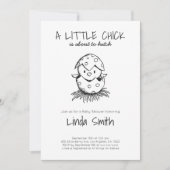 白黒男女兼用バードベイビーシャワー 招待状 (正面)