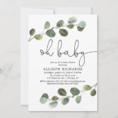 白黒男女兼用ユーカリシンプル 招待状 (正面)