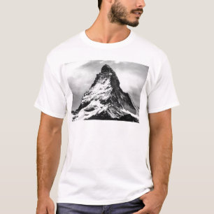 白黒画像的な高山山マッターホルン Tシャツ