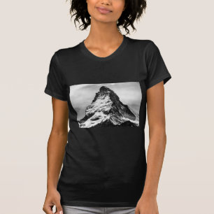 白黒画像的な高山山マッターホルン Tシャツ