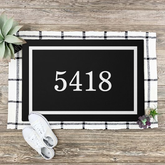 白黒番パーソナライズされた号 ドアマット