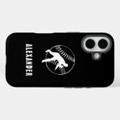 白黒番将棋士棋士雄球投手 Case-Mate iPhoneケース (裏面 (横))