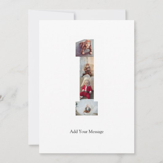 白黒番1フォトコラージュ ノートカード (正面)