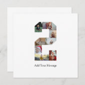 白黒番2フォトコラージュ サンキューカード (正面/裏面)