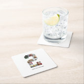 白黒番2フォトコラージュ スクエアペーパーコースター (インサイチュ)