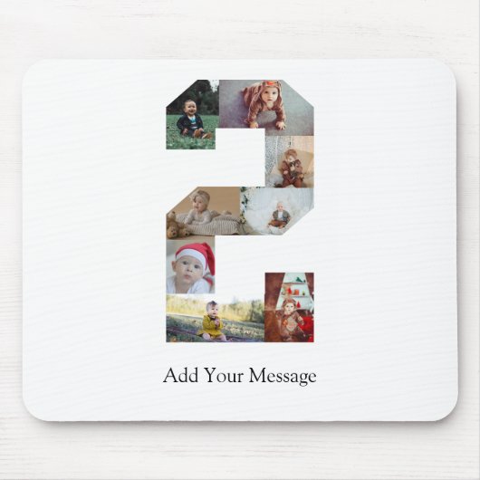 白黒番2フォトコラージュ マウスパッド (正面)