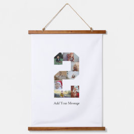 白黒番2フォトコラージュ 吊り下げ型タペストリー