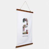 白黒番2フォトコラージュ 吊り下げ型タペストリー (傾斜あり)