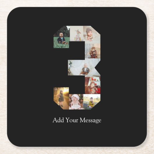 白黒番3号写真丁合 スクエアペーパーコースター (正面)