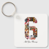 白黒番6号写真コラージュ キーホルダー (正面)