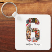 白黒番6号写真コラージュ キーホルダー (正面)