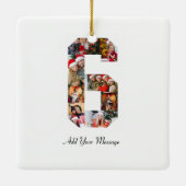 白黒番6号写真コラージュ セラミックオーナメント (裏面)