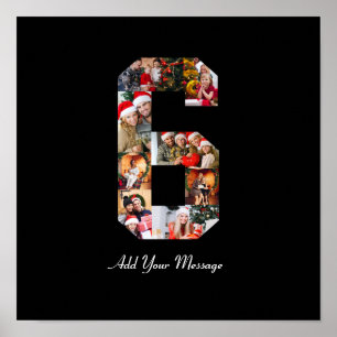 白黒番6号写真コラージュ ポスター