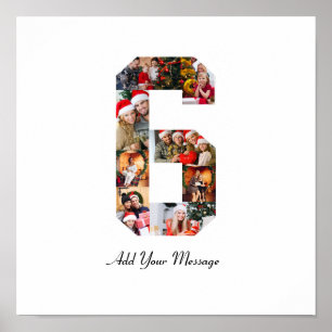 白黒番6号写真コラージュ ポスター