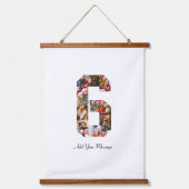 白黒番6号写真コラージュ 吊り下げ型タペストリー (正面)