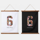 白黒番6号写真コラージュ 吊り下げ型タペストリー (ダブル)