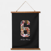 白黒番6号写真コラージュ 吊り下げ型タペストリー (正面2)