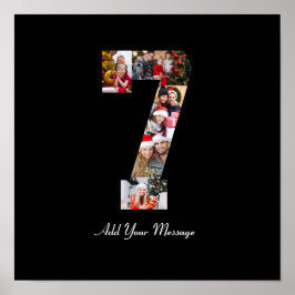 白黒番7号写真コラージュ ポスター