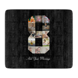 白黒番8号写真コラージュ カッティングボード