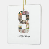 白黒番8号写真コラージュ セラミックオーナメント (左)